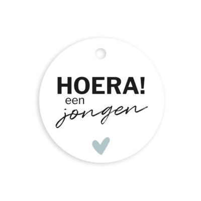 Kadolabel | Hoera een jongen