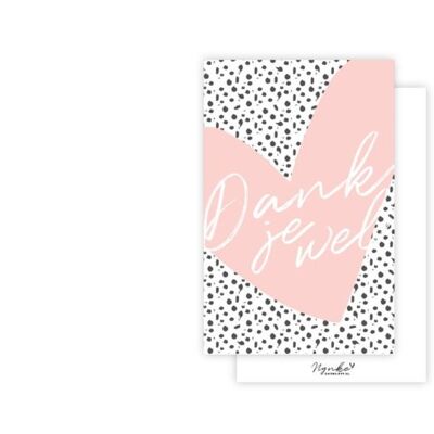 Mini-kaart | Dankjewel roze