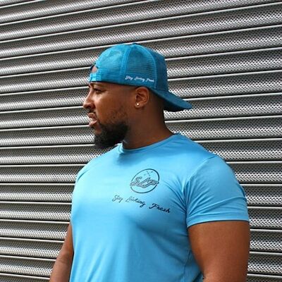 Baby blue stay looking fresh gym t-shirt
