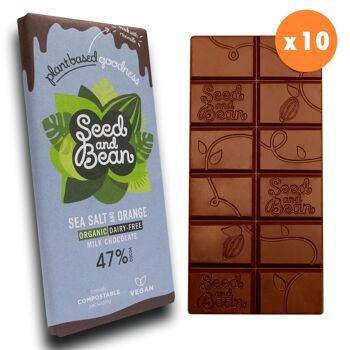 Chocolat au Lait Bio Vegan Sel Marin & Orange 10 x 75g 4