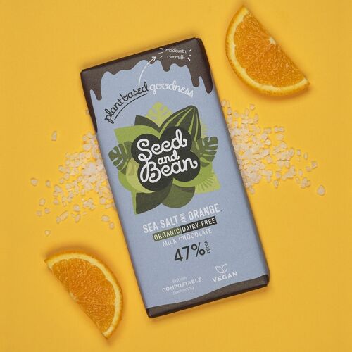 Sea Salt & Orange Vegan Organic Milk Chocolate 10 x 75g
