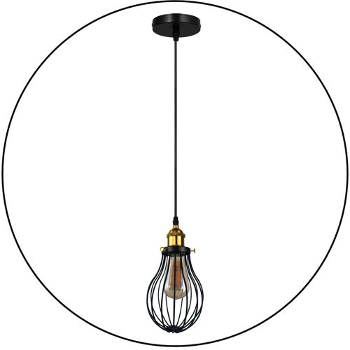 Industrial Black hanging Pendant Ceiling Light Cover Decorative Cage light fixture~3446