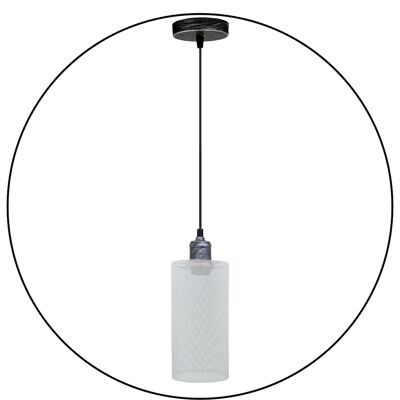 Lámpara colgante industrial con patrón blanco, pantalla de Metal para Loft, decoración de fiesta nórdica, Lampion ~ 3444