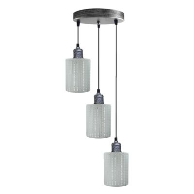 Lampe à suspension industrielle en métal vintage moderne Día Lampe à suspension artisanale creuse ~ 3430 - Modèle 1 - Non