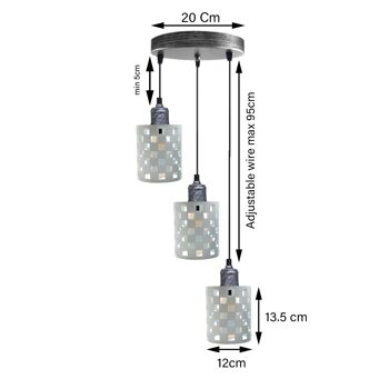 Lampe à suspension en métal industriel vintage moderne Día Lampe à suspension artisanale creuse ~ 3430 - Modèle 2 - Non 8