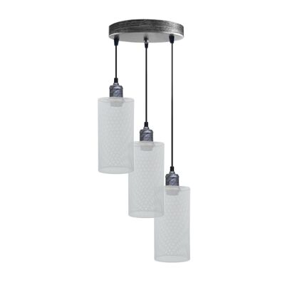 Lampe à suspension industrielle en métal vintage moderne Día Lampe à suspension artisanale creuse ~ 3430 - Modèle 3 - Non