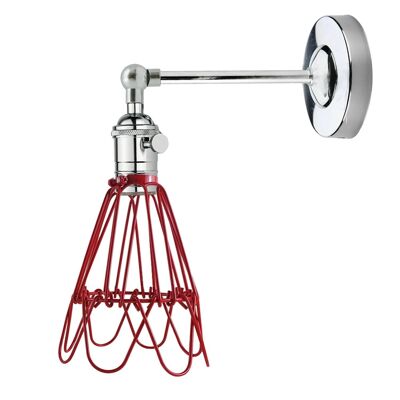 Creative Retro Industrial E27 Lámpara de pared Nordic Water Lilly en forma de metal forjado Guard Wall Light ~ 3428 - Rojo - No