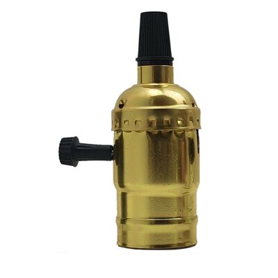 E27 Schraube Vintage Schalter Lampenfassung Industrial Antique~3422 - French Gold