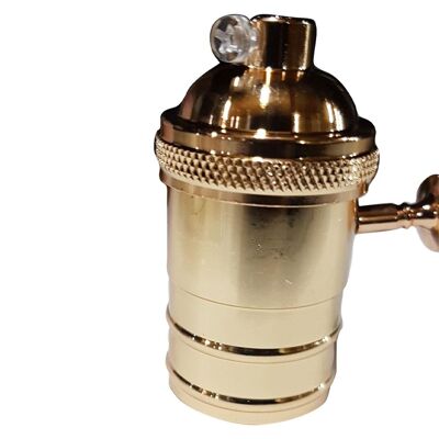E27 Schraube Vintage Schalter Lampenfassung Industrie Antik Retro Edison Lampe Licht ~ 3415 - Französisches Gold