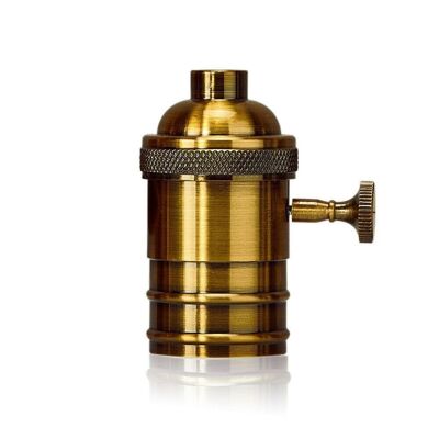 E27 Screw Vintage Switch Bulb Holder Industrial Antique Retro Edison Lamp Light~3415 - Yellow Brass