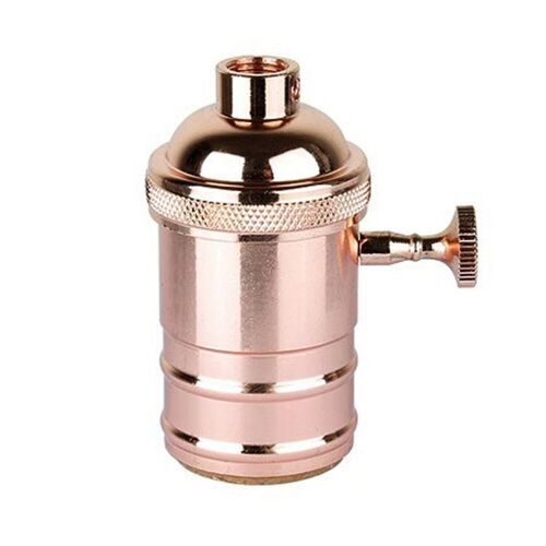 E27 Screw Vintage Switch Bulb Holder Industrial Antique Retro Edison Lamp Light~3415 - Rose Gold