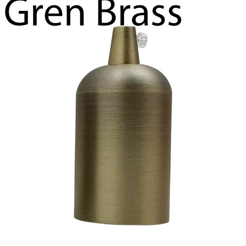 Vintage Industrial Lamp Light Bulb Holder Polished Edison E27 Fitting~3414 - Green Brass