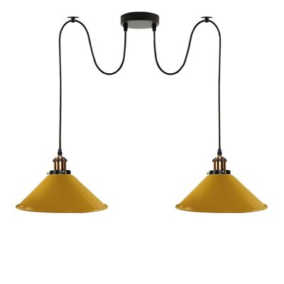 2-way Retro Industrial ceiling cable E27 Hanging lamp pendant light~3403 - Yellow - yes