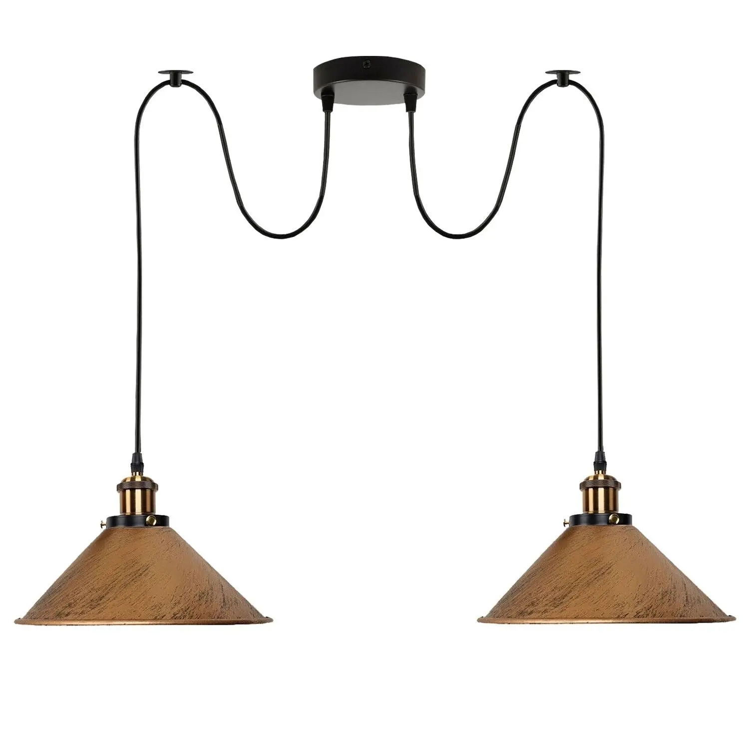 Lot De 2 Abat-jour Cage Métallique Vintage Noir – Style Industriel Géométrique Pour Ampoule | Protection Et Déco - 9