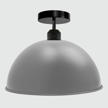 Plafonnier Dome Shade de style rétro industriel ~ 3394 - Gris - Non 1