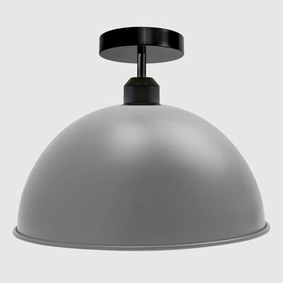 Industrial Retro vintage style Dome Shade ceiling light fixture~3394 - Grey - No