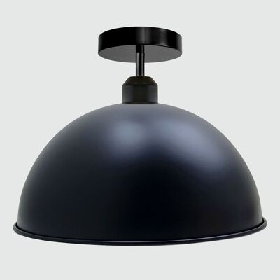 Plafonnier Dome Shade de style rétro industriel ~ 3394 - Noir - Non