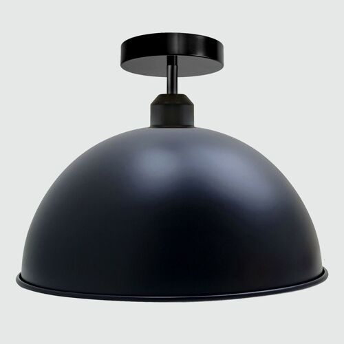 Industrial Retro vintage style Dome Shade ceiling light fixture~3394 - Black - Yes