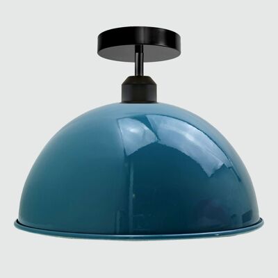 Plafonnier Dome Shade de style rétro industriel ~ 3394 - Bleu foncé - Non