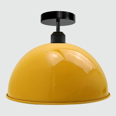 Plafonnier Dome Shade de style rétro industriel ~ 3394 - Jaune - Non