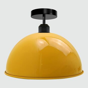 Plafonnier Dome Shade de style rétro industriel ~ 3394 - Jaune - Non 1