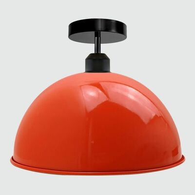 Plafonnier Dome Shade de style rétro industriel ~ 3394 - Orange - Non