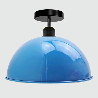 Plafonnier Dome Shade de style rétro industriel ~ 3394 - Bleu clair - Oui