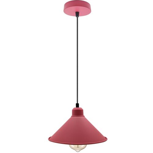 Retro Industrial Hanging Chandelier Ceiling Cone Shade pink colour  Vintage Metal Pendant light~1001 - Single pendant - yes