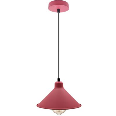 Retro Industrial Hanging Chandelier Ceiling Cone Shade Pink Vintage Metal Pendelleuchte ~ 1001 - Einzelner Anhänger - ja