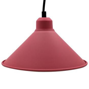 Lustre suspendu industriel rétro abat-jour conique de plafond couleur rose Suspension en métal Vintage ~ 1001 - Suspension rectangulaire à 3 têtes - Non 10