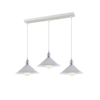 Rétro Industrielle 3way Suspendus Plafonnier Suspension Métal Cone Shade Éclairage Intérieur ~ 1003 - Oui