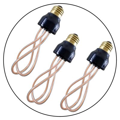 Confezione da 3 luci industriali decorative a filamento morbido E27 a LED retrò da 8 W ~ 1005