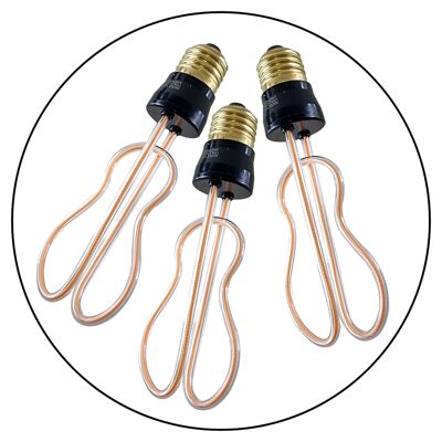 Confezione da 3 luci industriali decorative a filamento morbido E27 a LED vintage da 8 W ~ 1006