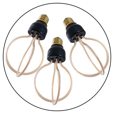3 Pack 8W Retro LED Soft Filament E27 Decorative Industrial Light~1007