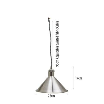 Lampe à suspension industrielle moderne en métal de style loft en métal avec connecteur ~ 1027 - Oui 3
