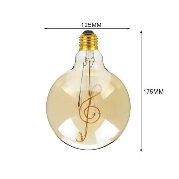 Edison LED Soft Light G125 E27 4W Musique Filament Verre Rétro Blanc Chaud~1041 3