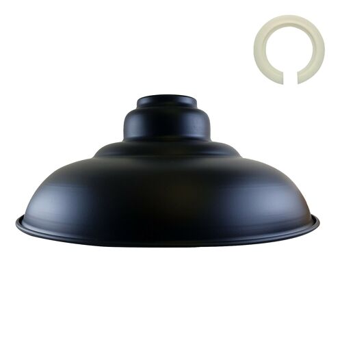 Black Colour Gloss Modern Metal Indoor Home Light Lampshade~1083