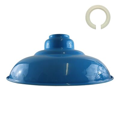 Hellblauer, glänzender moderner Metall-Lampenschirm für den Innenbereich ~1087