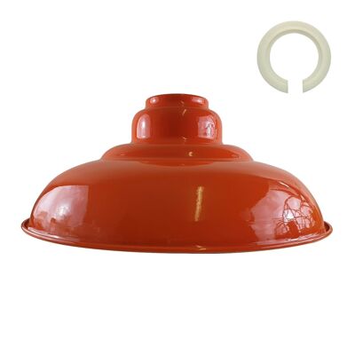 Orangefarbener, glänzender, moderner Metall-Lampenschirm für den Innenbereich zu Hause ~ 1088
