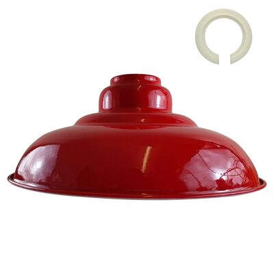 Roter Hochglanz-moderner Lampenschirm aus Metall für den Innenbereich ~ 1089