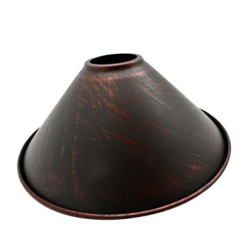 Abat-jour en forme de cône en métal de couleur rouge rustique moderne ~ 1095 2