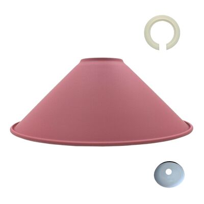 Paralume moderno a forma di cono di colore rosa in metallo facile da montare ~ 1096