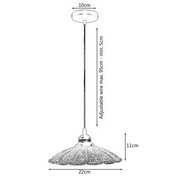 Éclairage suspendu rétro vintage industriel pour îlot de cuisine, luminaires suspendus à cage ~ 1291 - Non - Argent brossé 3