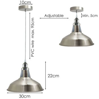 Luminaire suspendu industriel Grange Luminaire moderne Style loft rétro Métal ~ 1269 - avec ampoule 3
