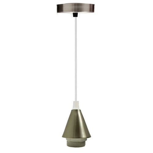 Industrial 1-Light Pendant Lighting Kitchen Island Hanging Lamps E27 Screw Lamp Bulb Holder with 1M Cable for Bedroom, Dining Room, Patio, Porch~1276 - Satin Nickel - Without Bulb