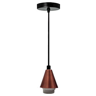 Industrial 1-Light Pendant Lighting Kitchen Island Hanging Lamps E27 Screw Lamp Bulb Holder with 1M Cable for Bedroom, Dining Room, Patio, Porch~1276 - Copper - Without Bulb