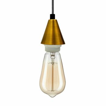 Lampes suspendues industrielles à 1 lumière pour îlot de cuisine Lampes à vis E27 avec câble de 1 m pour chambre à coucher, salle à manger, terrasse, porche ~ 1276 - Cuivre - Sans ampoule 5