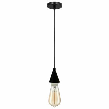 Lampes suspendues industrielles à 1 lumière pour îlot de cuisine Lampes à vis E27 avec câble de 1 m pour chambre à coucher, salle à manger, terrasse, porche ~ 1276 - Cuivre - Sans ampoule 6