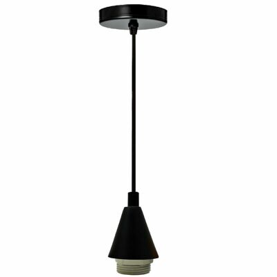 Industrielle 1-Licht-Pendelbeleuchtung Kücheninsel Hängelampen E27 Schraublampenfassung mit 1 m Kabel für Schlafzimmer, Esszimmer, Terrasse, Veranda ~ 1276 - Schwarz - Ohne Glühbirne