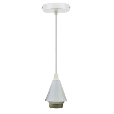 Industrielle 1-Licht-Pendelbeleuchtung Kücheninsel Hängelampen E27 Schraublampenfassung mit 1 m Kabel für Schlafzimmer, Esszimmer, Terrasse, Veranda ~ 1276 – Weiß – ohne Glühbirne